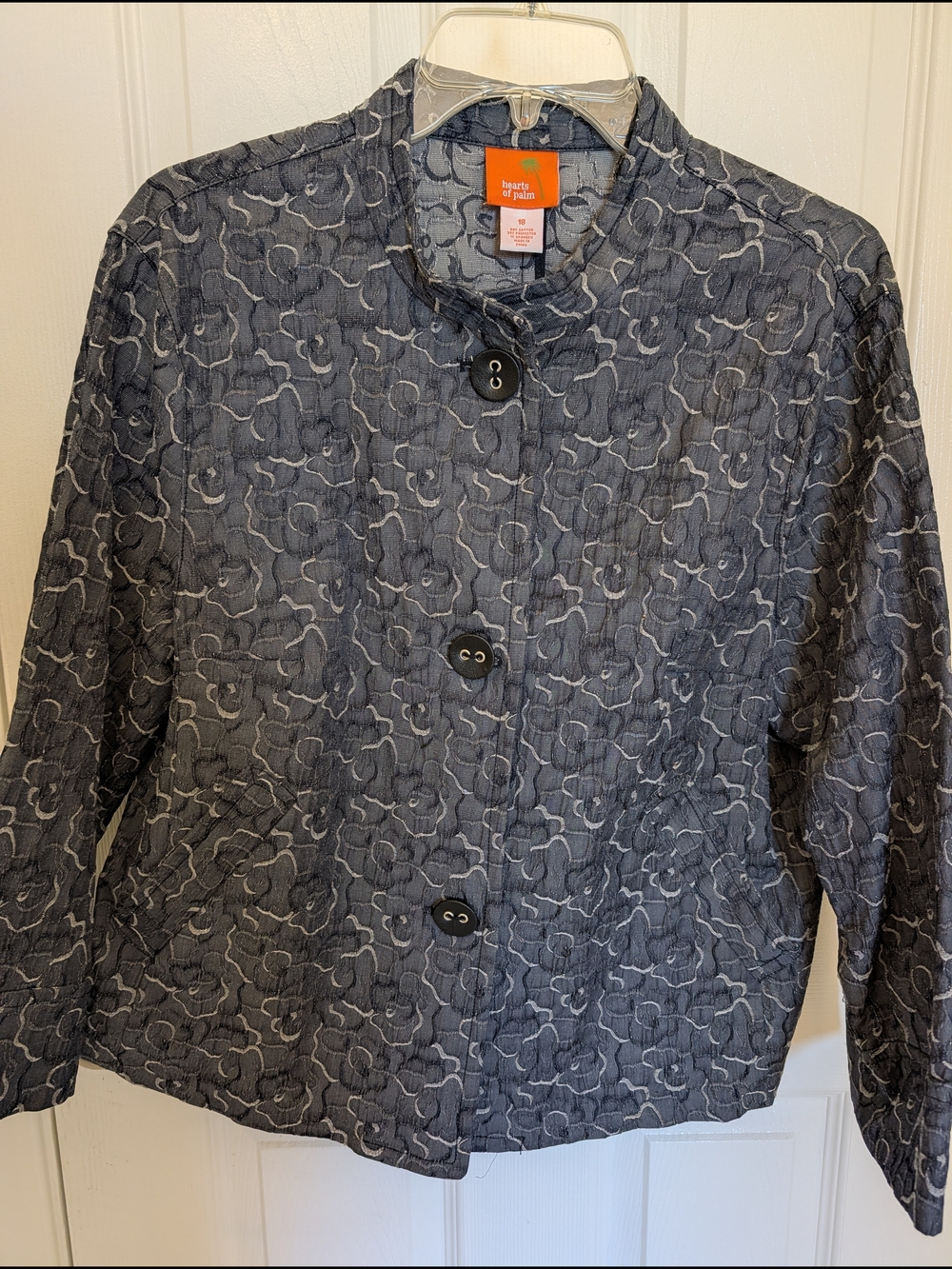 Hearth & Hand Raised Floral-Pattern Jacket in Charcoal